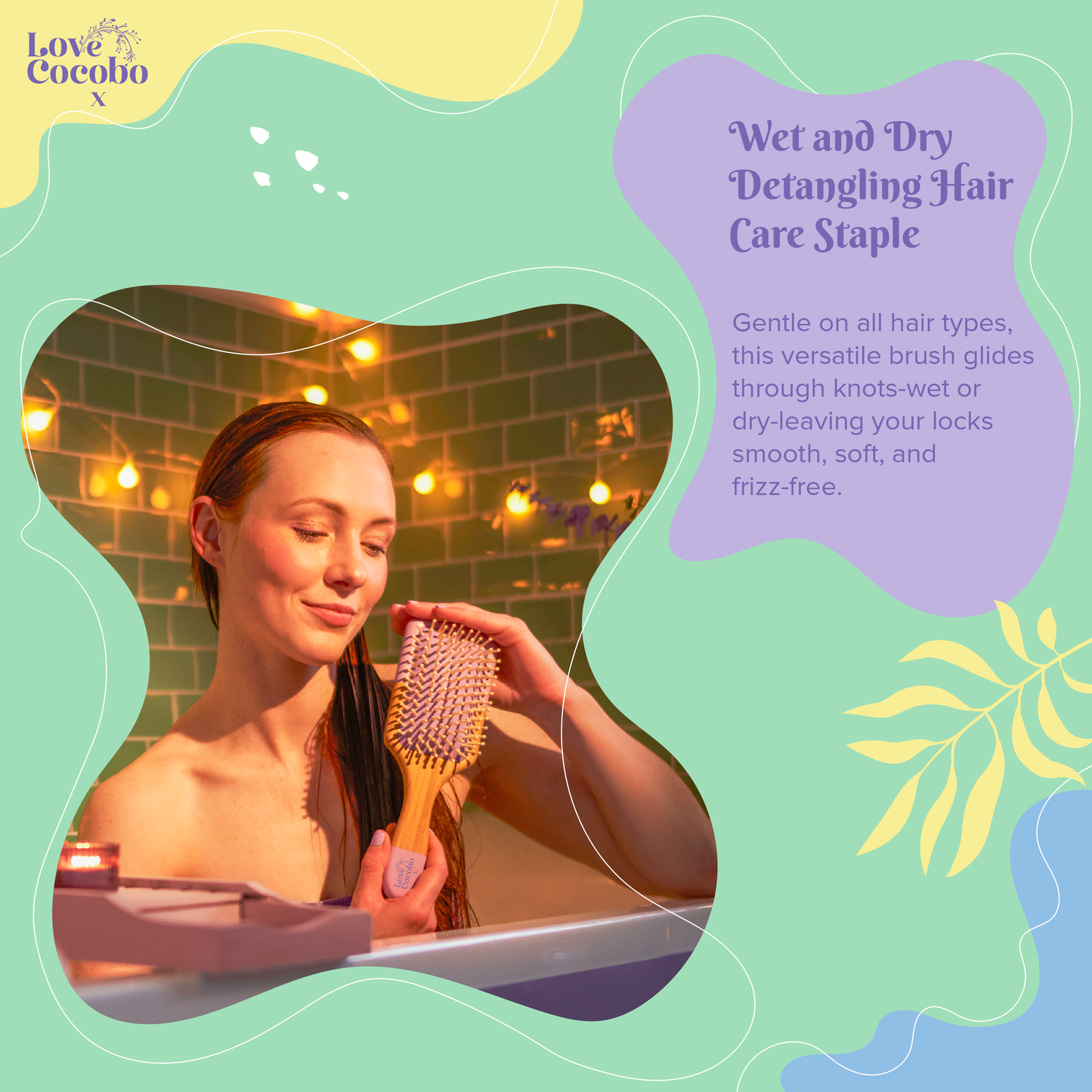 Love Cocobo Bamboo Paddle Hair Brush