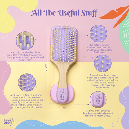 Love Cocobo Bamboo Paddle Hair Brush